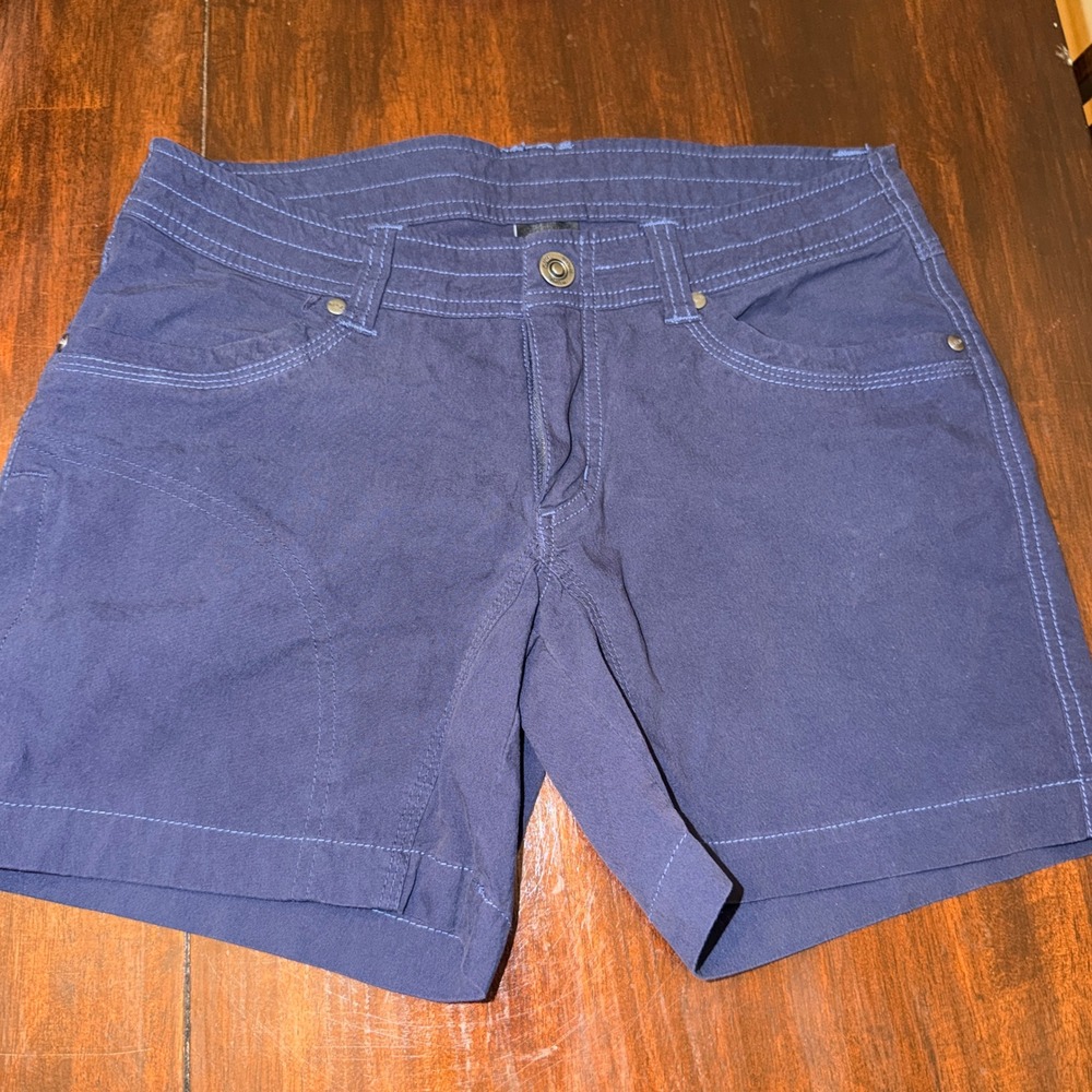 KUHL‎ Womens Navy Blue Hiking Shorts Size 4 Cotton Nylon Stretch Trail Outdoor